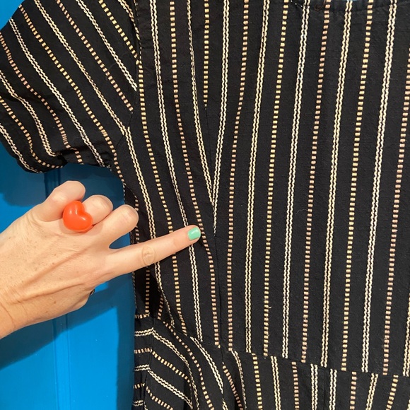 Ace & Jig Black and Tan Striped Midi Dress - Picture 5 of 5